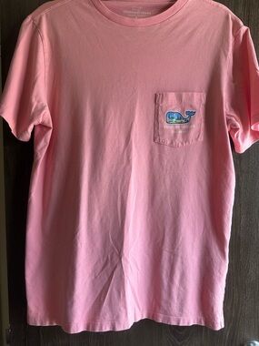Vineyard Vines Pink Pocket Tee with Whale Graphic